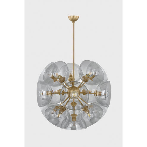 Salix 16 Light 34.25 inch Patina Brass Chandelier Ceiling Light